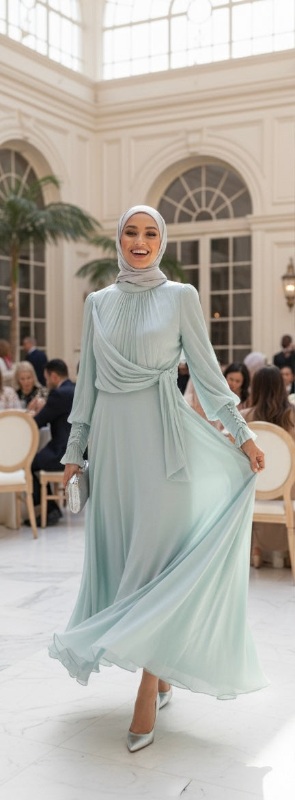Celeste Organza Sateen Gown