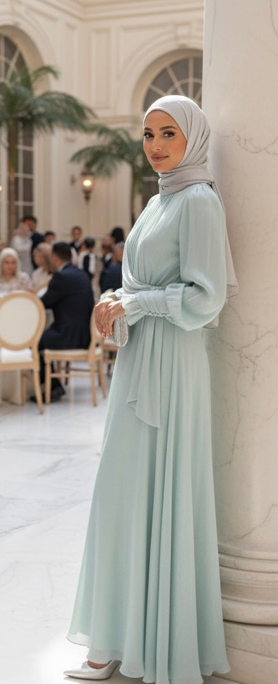 Celeste Organza Sateen Gown