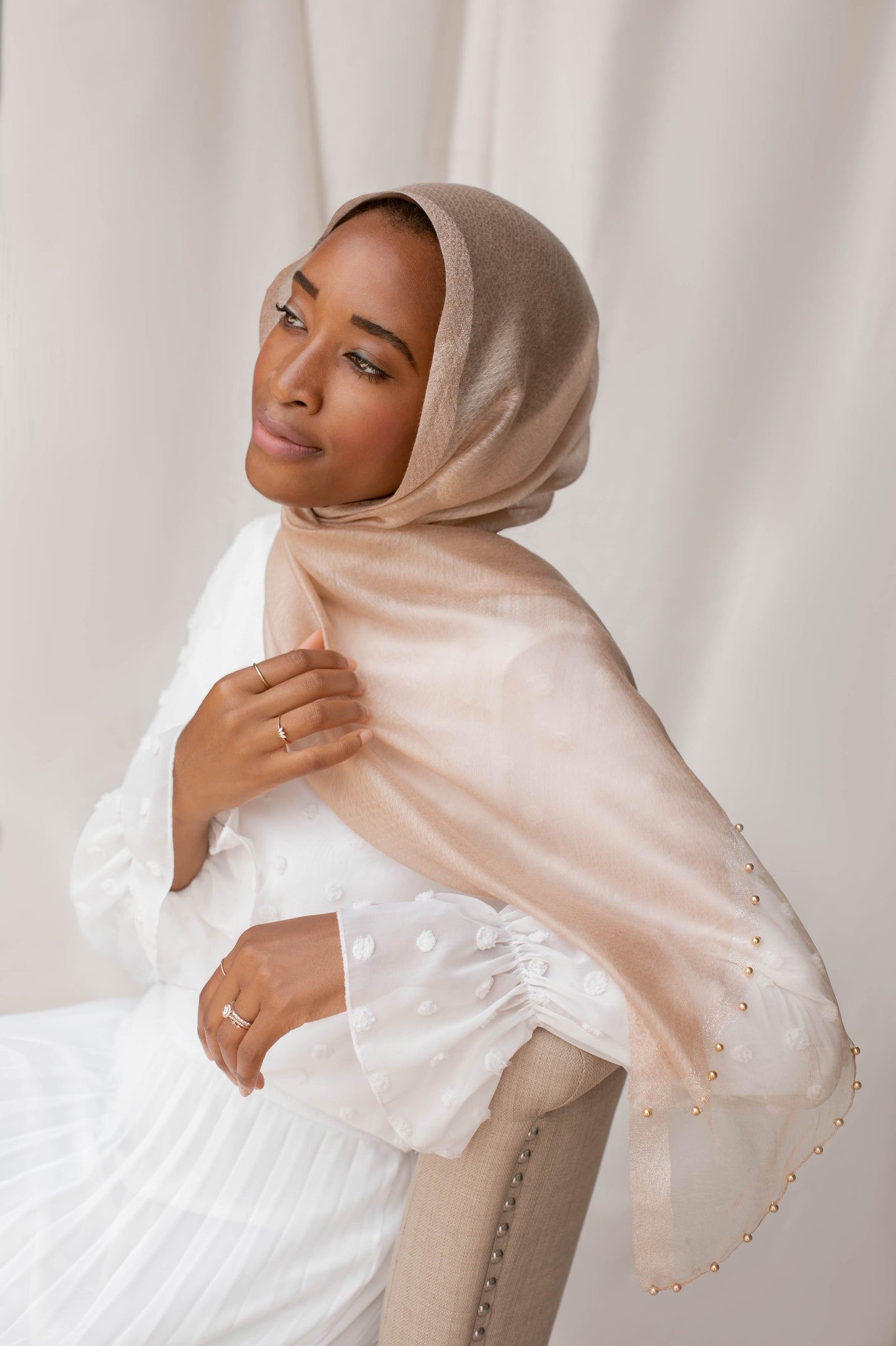Organza Beaded Scarf