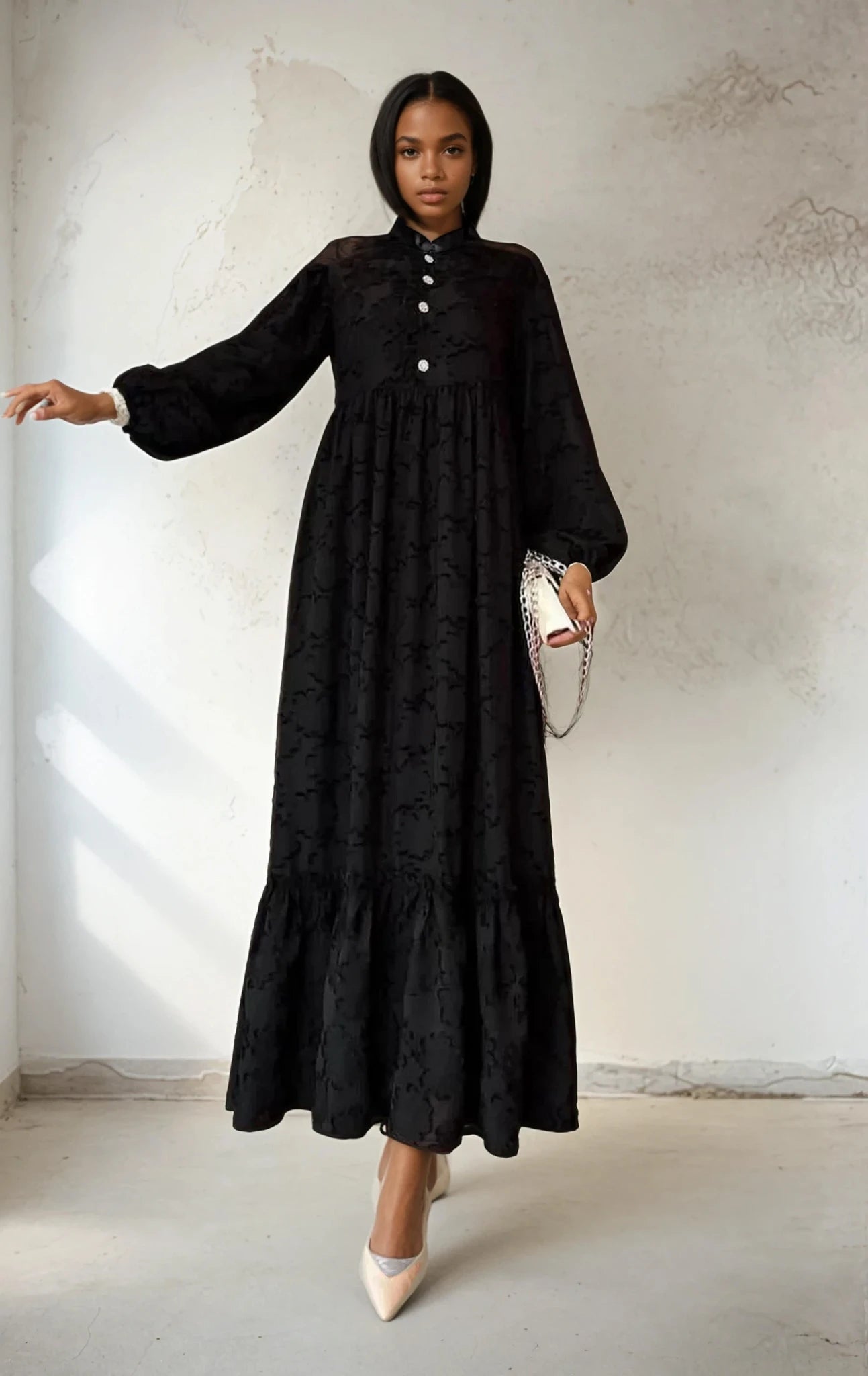 Ebony Textured Maxi Dress