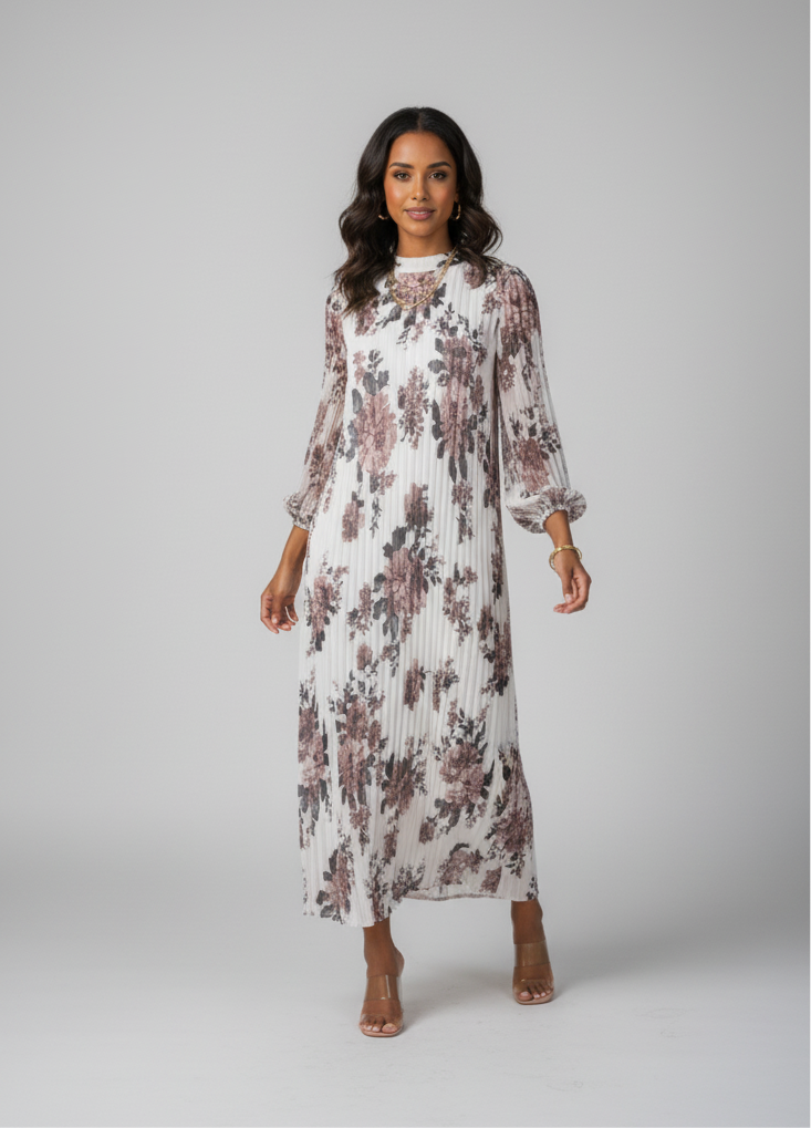 Rose Pleated Dress