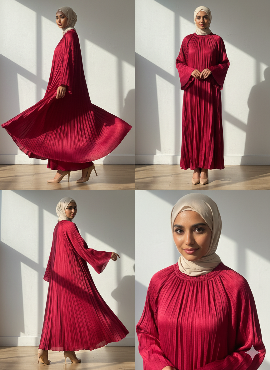 RoyalPleated Dress