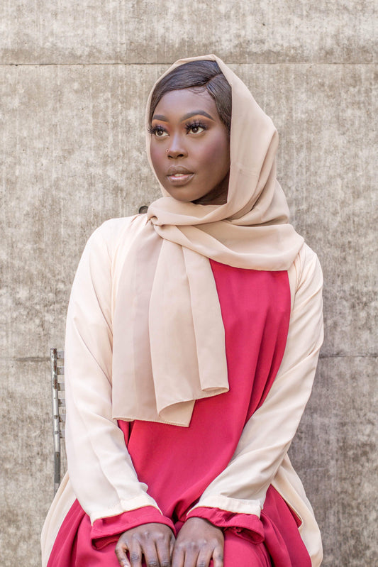 Perfect beige chiffon hijab