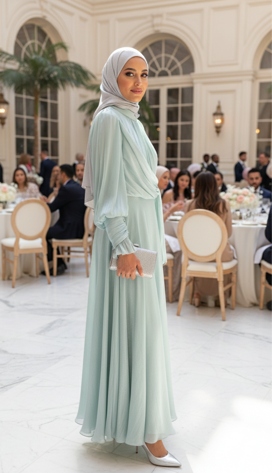 Celeste Organza Sateen Gown