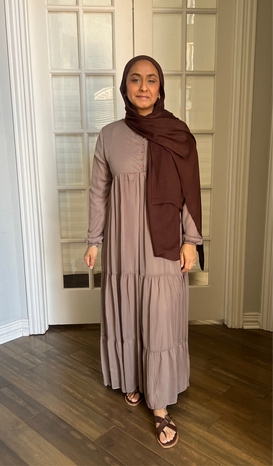 Dusty Taupe tier Dress