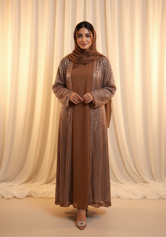 Sequins Abaya Set