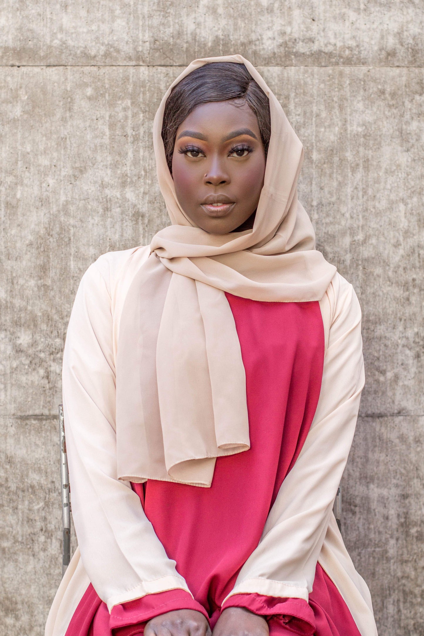 Beige Luxe Chiffon Hijab