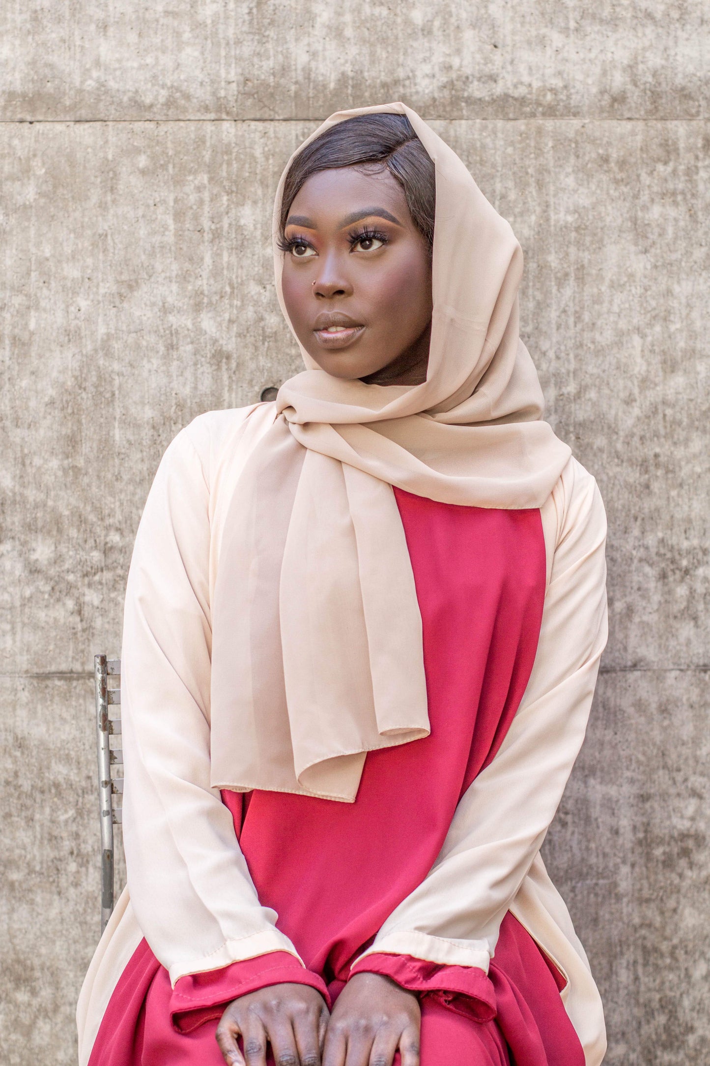 Beige Luxe Chiffon Hijab