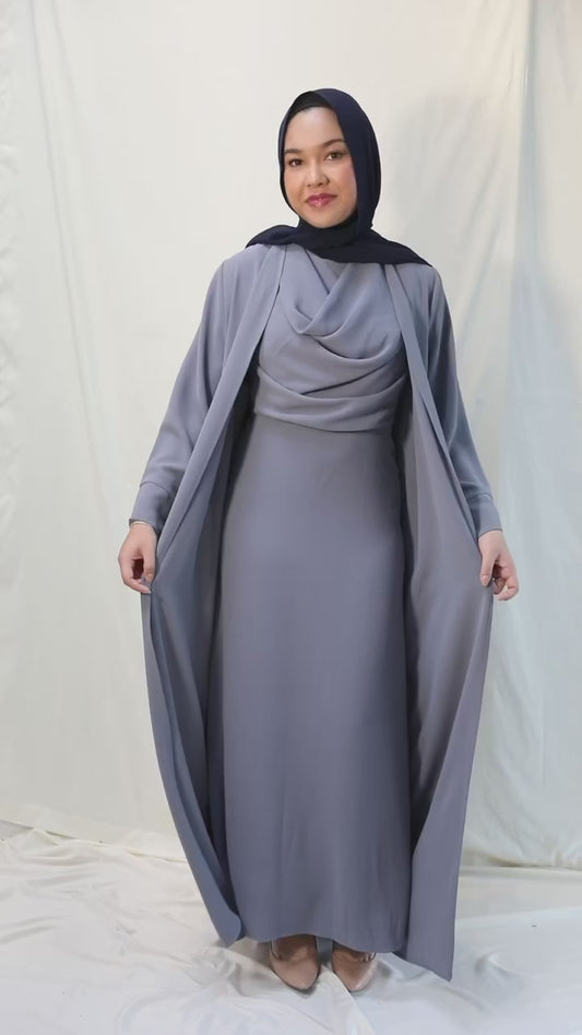 Lamiya abaya/dress set sky grey