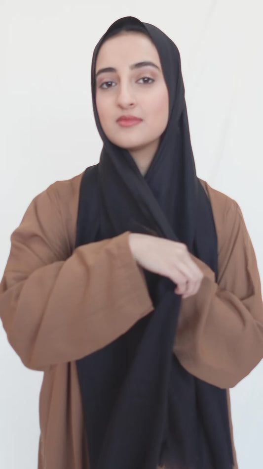 Raw edge modal hijab